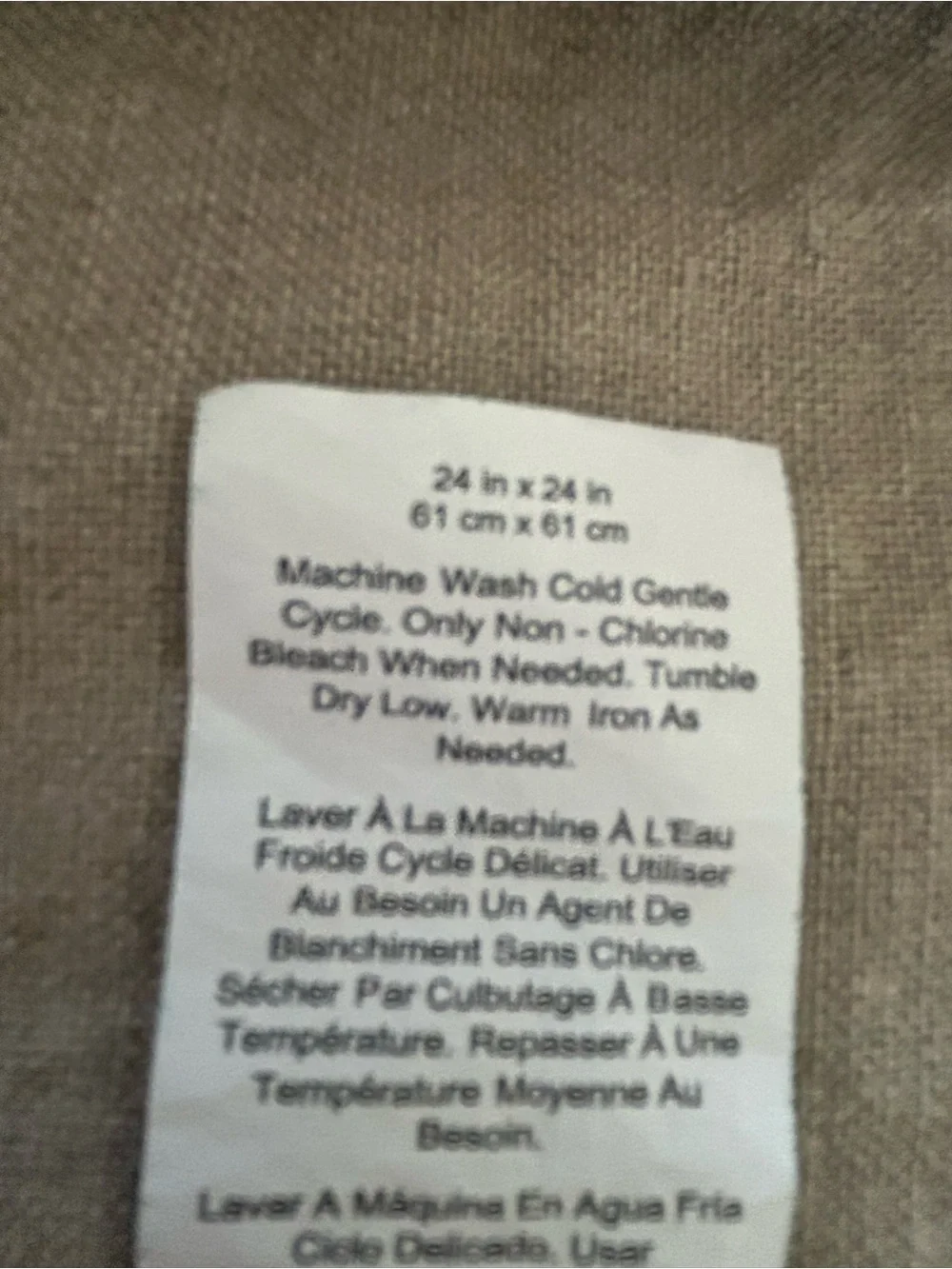 Pottery Barn Blue Denim 24 X 24” Cotton /Linen Pillow Cover From 2020. EUC